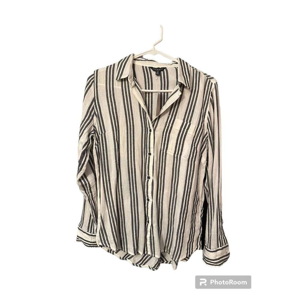 NWT Lucky Brand Striped Button Up Shirt Size Small